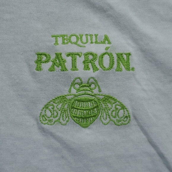 PATRON TEQUILA Organic Cotton JERSEY T SHIRT Med - Large White & Lime Green SOFT - Picture 9 of 9